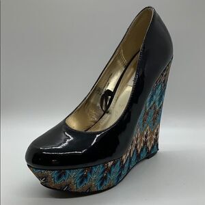 Steve Madden P-Elli platform black paten leather